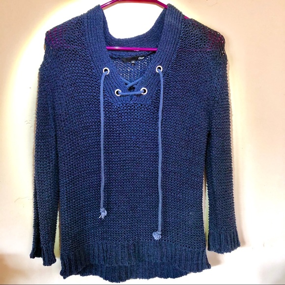 Navy Blue Knitted Sweater - Picture 5 of 8